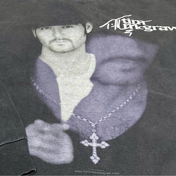 Vintage Tim McGraw Graphic Long Sleeve Tee Shirt 1990’s Made In USA Country - Picture 1 of 11